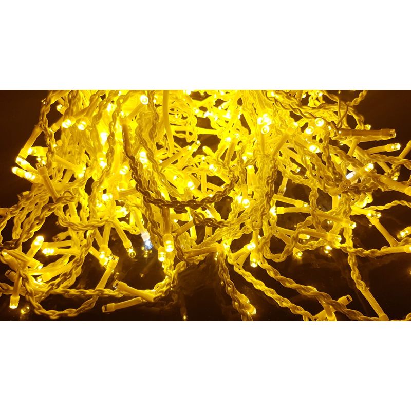 Casa si Gradina - Decoratiuni - Decoratiuni de sezon - Instalatie de Craciun 8 m Franj FLASH Alba Calda, 252 leduri, exterior, interconectabila, turturi - Infinity.ro