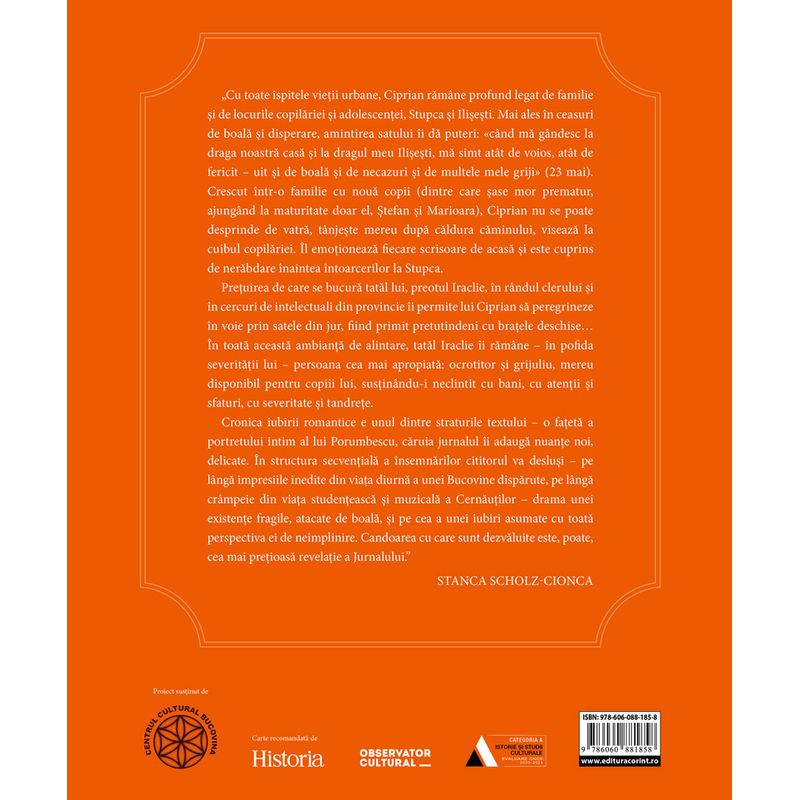 Carti si Birotica - Carti - Istorie - Ciprian Porumbescu - Jurnal 1879. Cernauti – Stupca - Infinity.ro