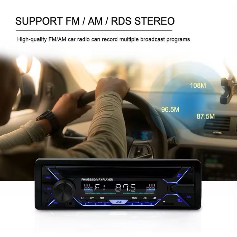 Auto si Moto - Electronice auto - Multimedia auto - Casetofon Auto MRG M5258, 1 DIN, Bluetooth, Telecomanda, Display LCD RGB - Infinity.ro