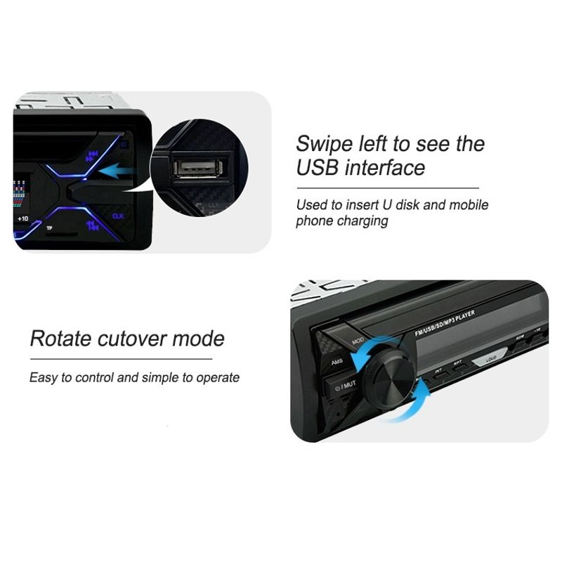 Auto si Moto - Electronice auto - Multimedia auto - Casetofon Auto MRG M5258, 1 DIN, Bluetooth, Telecomanda, Display LCD RGB - Infinity.ro