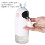 Casa si Gradina - Sanitare - Suporturi si accesorii baie - Dispensere - Dispenser, dozator pentru sapun spuma, automat cu senzor infrarosu, reincarcabil, Ren, Alb - Infinity.ro