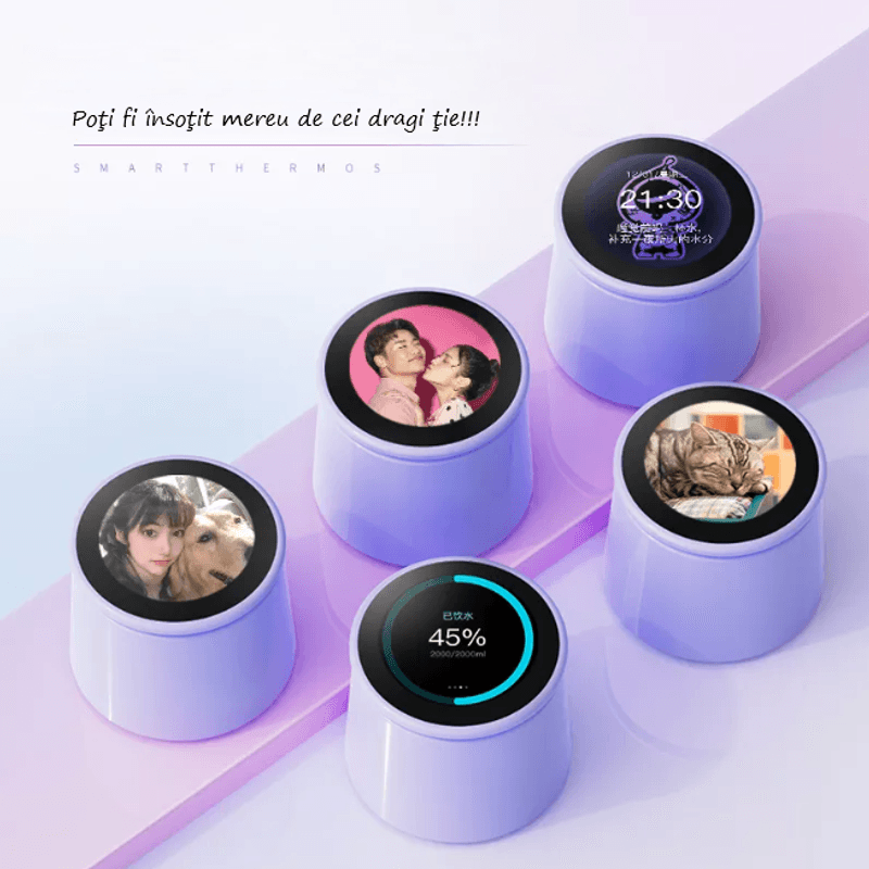 Casa si Gradina - Bucatarie si vesela - Accesorii bar - Termosuri si Cani termos - Termos inteligent cu ecran personalizabil LCD, comutare tactila, afisaj temperatura si timp - Infinity.ro