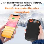 Laptop, Telefoane si Tablete - Telefoane mobile si accesorii - Accesorii Telefoane - Baterii externe - Incalzitor de maini cu powerbank, 10000mAh, 3 trepte de caldura, incarcare rapida a telefonului, negru - Infinity.ro