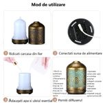 Casa si Gradina - Decoratiuni - Aromaterapie si lumanari - Difuzoare aromaterapie - Difuzor uleiuri aromaterapie PetraBliss, hand-made din fier forjat, umidificator, lampa de veghe cu 7 optiuni de culori - Infinity.ro