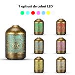 Casa si Gradina - Decoratiuni - Aromaterapie si lumanari - Difuzoare aromaterapie - Difuzor uleiuri aromaterapie PetraBliss, hand-made din fier forjat, umidificator, lampa de veghe cu 7 optiuni de culori - Infinity.ro