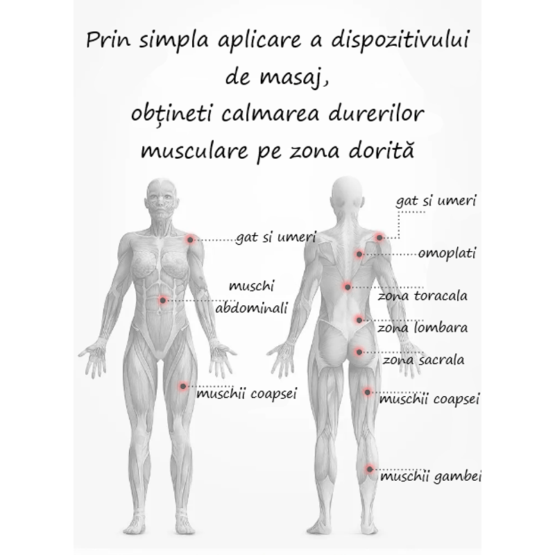 Ingrijire personala si Cosmetice - Sanatate si wellness - Articole wellness - Aparate si dispozitive de masaj - Dispozitiv inteligent PetraBliss de masaj EMS, cu aplicatie dedicata, 8 tipuri de masaj, 10 trepte de intensitate, Negru - Infinity.ro