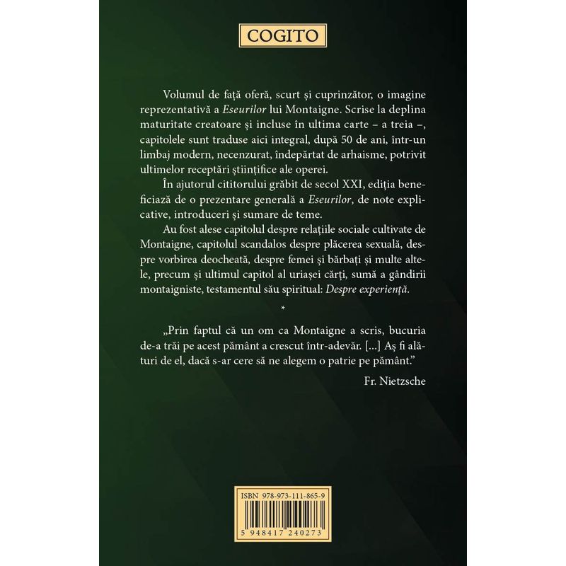 Carti si Birotica - Carti - Stiinte sociale si politica - Eseurile despre relatii, sexualitate si experienta - Infinity.ro