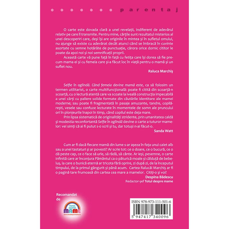 Carti si Birotica - Carti - Parenting - Selfie in oglinda - Cand femeia devine mama - Infinity.ro