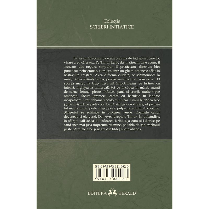 Carti si Birotica - Carti - Dezvoltare personala - Herghelia verde - Insemnarile vraciului Sofur despre Timur Lenk - Infinity.ro