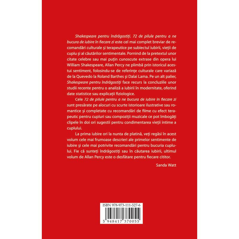 Carti si Birotica - Carti - Dezvoltare personala - Shakespeare pentru indragostiti - 72 de pilule pentru a ne bucura de iubire in fiecare zi - Infinity.ro