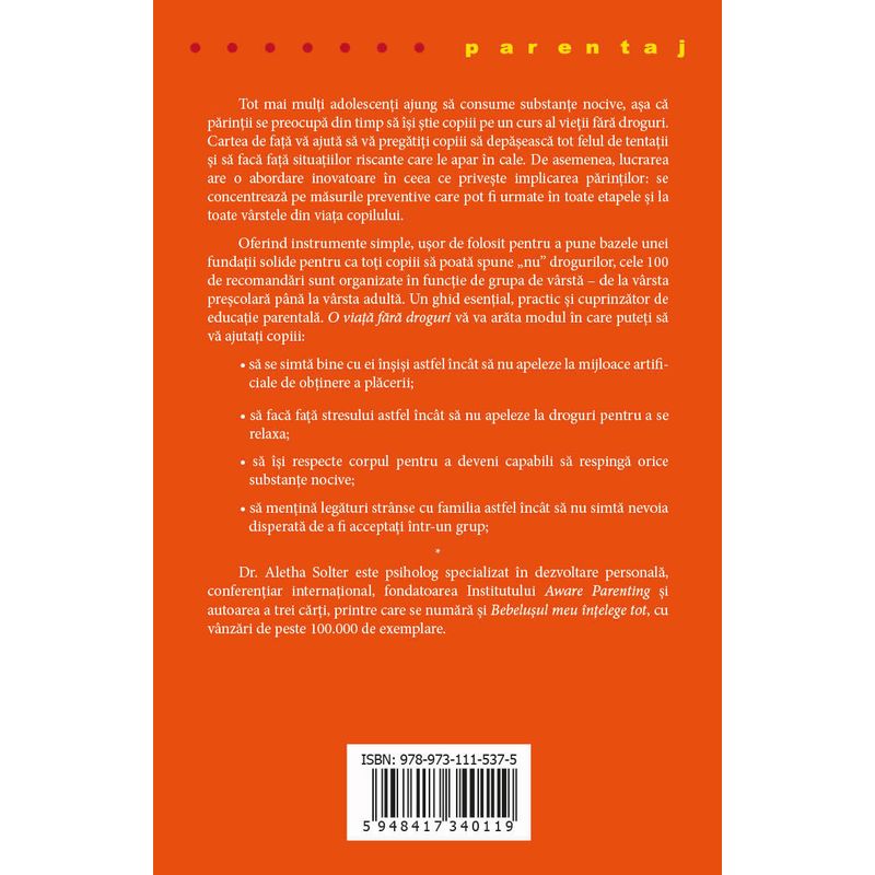 Carti si Birotica - Carti - Parenting - O viata fara droguri - Infinity.ro