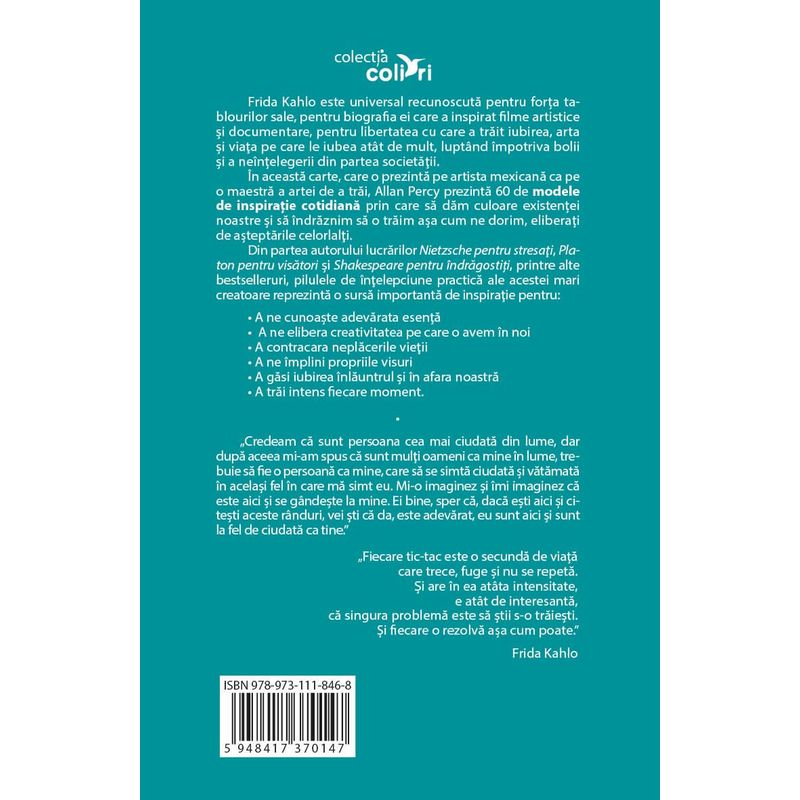 Carti si Birotica - Carti - Bestseller - Frida Kahlo pentru pasionati - 60 de pilule de inspiratie ca sa-ti traiesti viata in felul tau - Infinity.ro