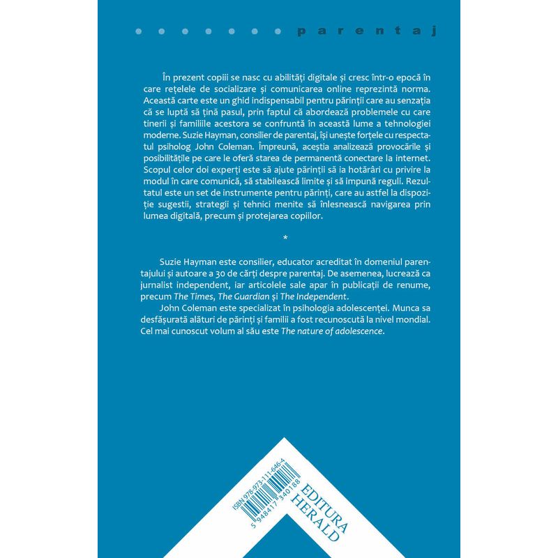 Carti si Birotica - Carti - Parenting - Parintii si tehnologia digitala - Cum sa cresti generatia conectata - Infinity.ro
