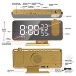Casa si Gradina - Decoratiuni - Ceasuri - Ceas multifunctional cu proiectie pe tavan, port USB pentru incarcarea telefonului, afisarea temperaturii si umiditatii - Infinity.ro