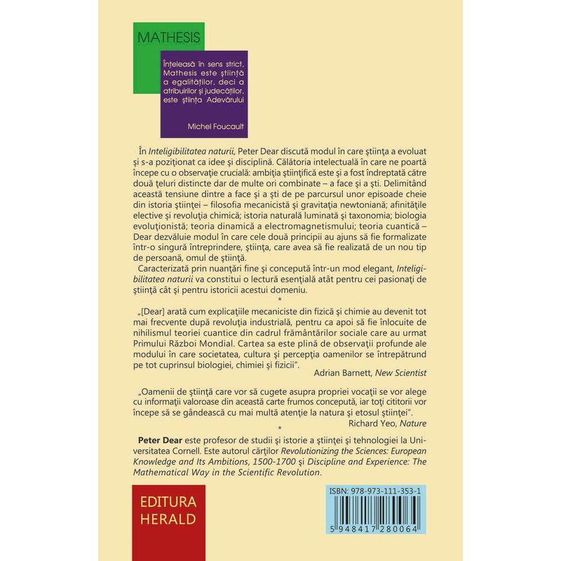 Carti si Birotica - Carti - Stiinte sociale si politica - Inteligibilitatea Naturii - Cum intelege stiinta lumea - Infinity.ro