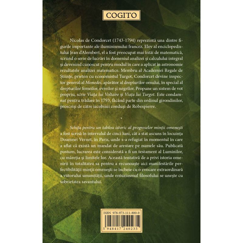 Carti si Birotica - Carti - Stiinte sociale si politica - Schita pentru un tablou istoric al progreselor mintii omenesti - Infinity.ro