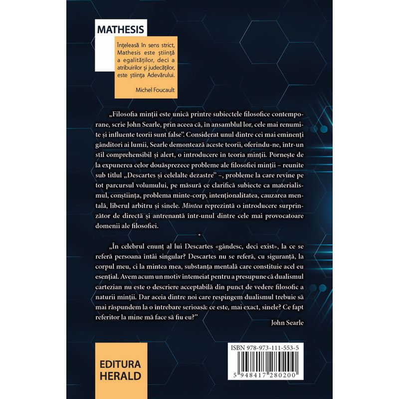Carti si Birotica - Carti - Stiinte sociale si politica - Mintea - O scurta introducere in filosofia mintii - Infinity.ro