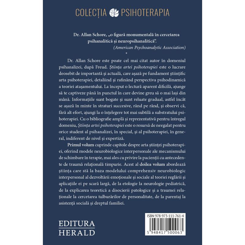 Carti si Birotica - Carti - Psihologie - Stiinta Artei Psihoterapiei - II - Neurostiinta dezvoltarii afective si neuropsihiatria dezvoltarii (Vol. 2) - Infinity.ro