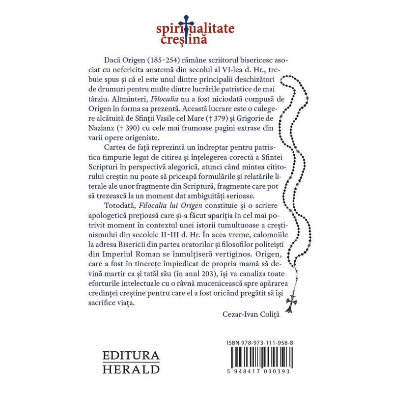 Carti si Birotica - Carti - Religie - Filocalia lui Origen - Infinity.ro