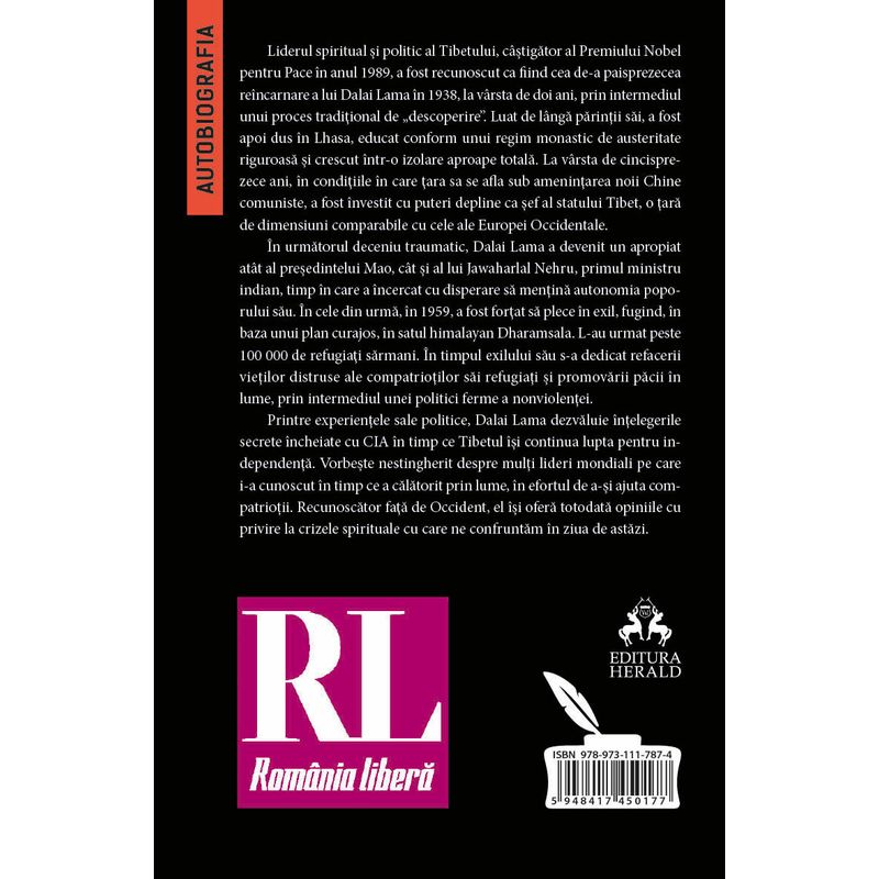 Carti si Birotica - Carti - Dezvoltare personala - Libertate in exil - Autobiografia lui Dalai Lama - Infinity.ro