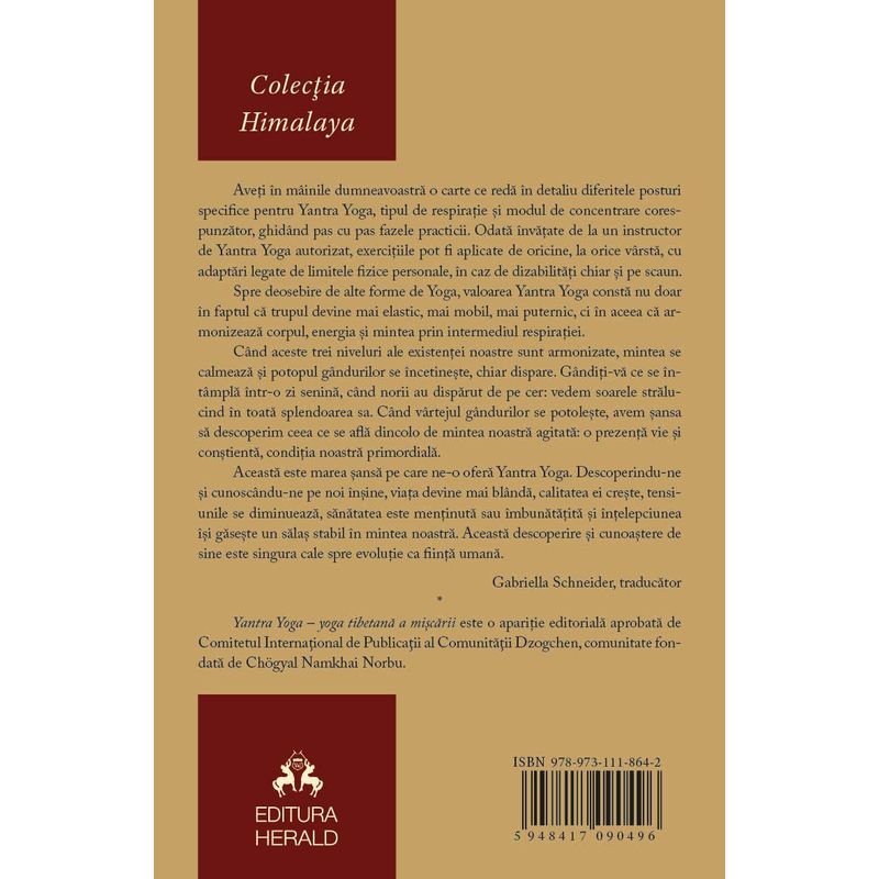 Carti si Birotica - Carti - Religie - Yantra Yoga - Yoga tibetana a miscarii - Infinity.ro