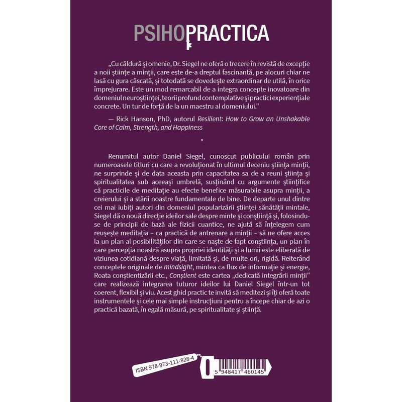 Carti si Birotica - Carti - Bestseller - Constient - Stiinta si practica prezentei - Practica transformatoare a meditatiei - Infinity.ro