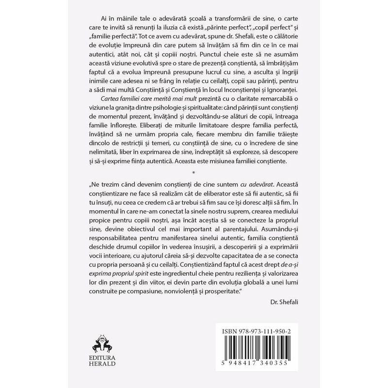 Carti si Birotica - Carti - Parenting - Cartea familiei care merita mai mult - Cum sa descoperim impreuna bucuria de a trai in prezent - Infinity.ro