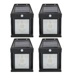 Casa si Gradina - Corpuri si surse de iluminat - Iluminat exterior - Lampi solare - Set 4 x Lampi Solare de Perete 2W, 600LM, rezistenta la apa IP65, pentru gradina sau casa, negru - Infinity.ro