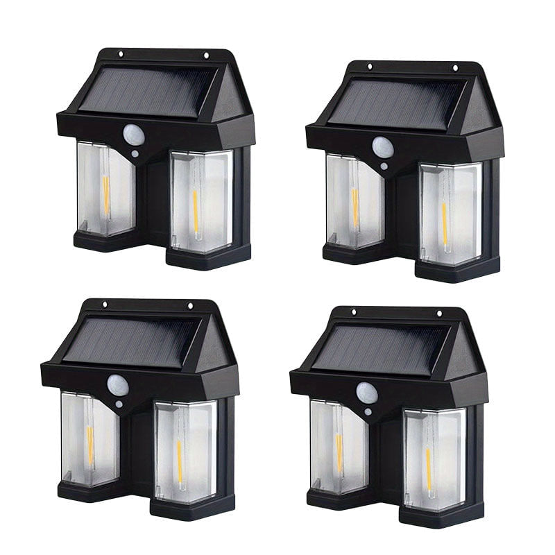 Casa si Gradina - Corpuri si surse de iluminat - Veioze si lampi - Lampadare - Lampa solara dubla pentru perete, 2W, 1200LM, protectie intemperii IP65, pentru casa sau gradina, negru - Infinity.ro