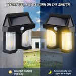 Casa si Gradina - Corpuri si surse de iluminat - Veioze si lampi - Lampadare - Lampa solara dubla pentru perete, 2W, 1200LM, protectie intemperii IP65, pentru casa sau gradina, negru - Infinity.ro