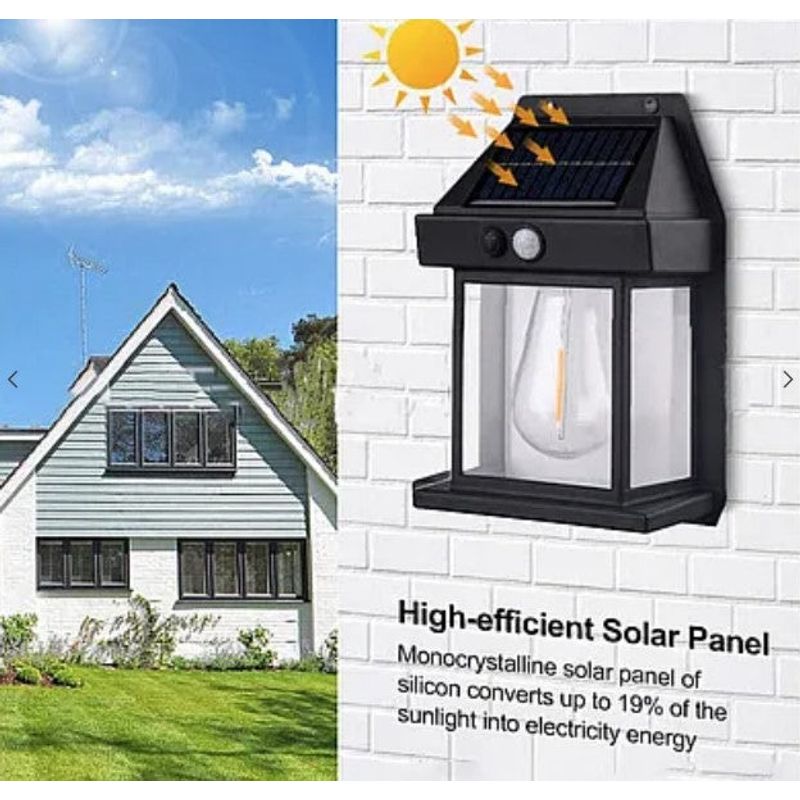 Casa si Gradina - Corpuri si surse de iluminat - Veioze si lampi - Lampadare - Lampa solara de perete LED cu senzor de miscare fara fir 3W Coba, lumina decorativa - Infinity.ro