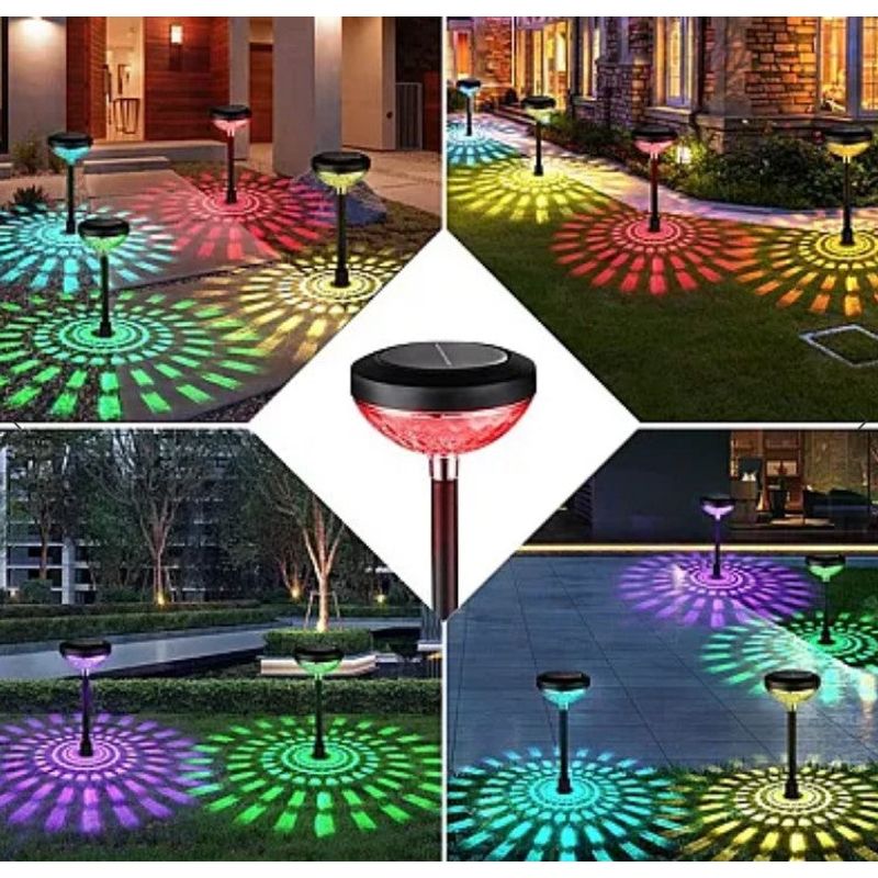 Casa si Gradina - Corpuri si surse de iluminat - Iluminat exterior - Lampi solare - Set 2 lampi solare model floarea soarelui felinar gradina multicolor - Infinity.ro