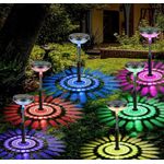 Casa si Gradina - Corpuri si surse de iluminat - Iluminat exterior - Lampi solare - Set 2 lampi solare model floarea soarelui felinar gradina multicolor - Infinity.ro