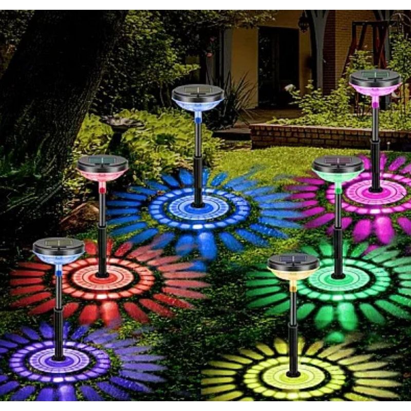 Casa si Gradina - Corpuri si surse de iluminat - Iluminat exterior - Lampi solare - Set 2 lampi solare model floarea soarelui felinar gradina multicolor - Infinity.ro