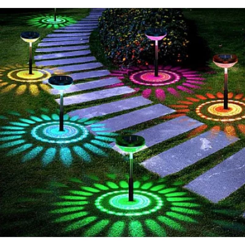 Casa si Gradina - Corpuri si surse de iluminat - Iluminat exterior - Lampi solare - Set 2 lampi solare model floarea soarelui felinar gradina multicolor - Infinity.ro