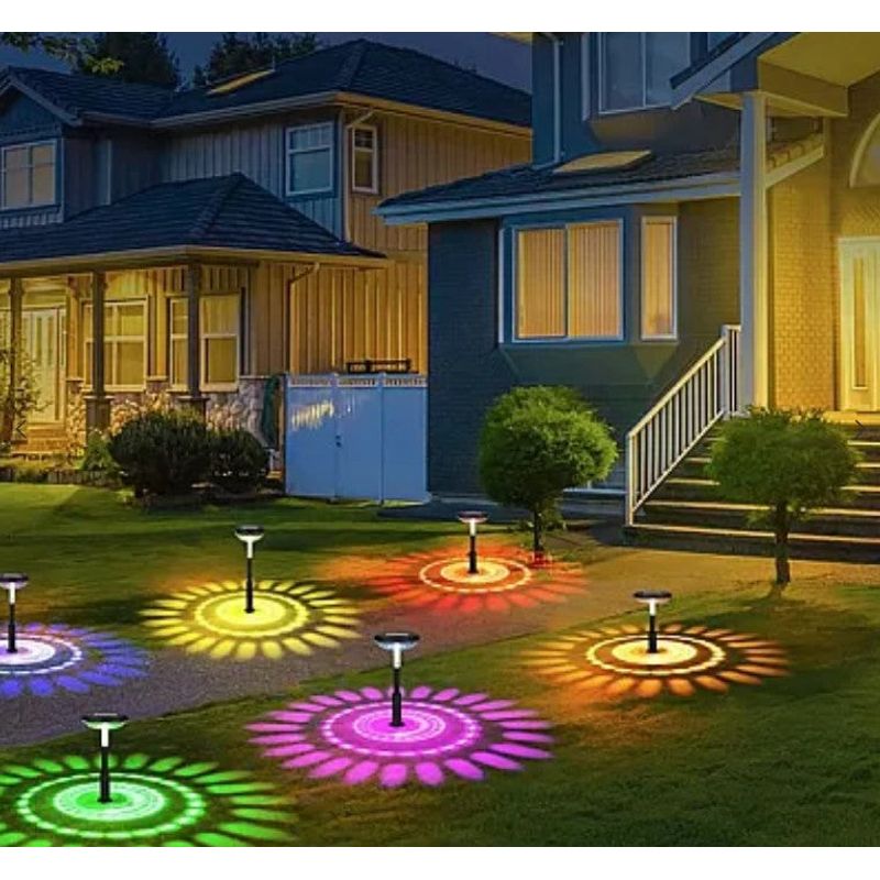 Casa si Gradina - Corpuri si surse de iluminat - Iluminat exterior - Lampi solare - Set 2 lampi solare model floarea soarelui felinar gradina multicolor - Infinity.ro