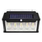 Casa si Gradina - Corpuri si surse de iluminat - Veioze si lampi - Lampadare - Lampa solara de perete cu 5 becuri LED, IP65, unghi inductie 120°, 65W, dimabil, negru - 1 - Infinity.ro
