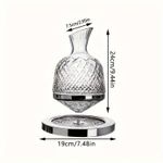 Casa si Gradina - Bucatarie si vesela - Accesorii bar - Carafe si decantoare - Set decantor de bauturi rotativ 360 grade, cu suport si 2 pahare, 1.6l, sticla, transparent - Infinity.ro