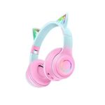 TV, Audio-Video si Foto - Portabile audio - Casti audio - Casti cu Urechi de Pisica, Fara Fir, Bluetooth 5.0, cu Lumina LED, Portabile, Pliabile, Utilizare Universala - Verde - Infinity.ro