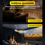 TV, Audio-Video si Foto - Videoproiectoare si accesorii - Videoproiectoare - Mini videoproiector 4K, 3D,1200, 1GB RAM+8GB ROM, wifi, bluetooth, suport telescopic rotativ 90° integrat, sunet HIFI - Infinity.ro