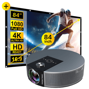 Mini videoproiector 4K 3D LED Q10, 20000 lumeni, 1GB RAM+8GB ROM, WIFI 2.4+5G, control vocal, bluetooth
