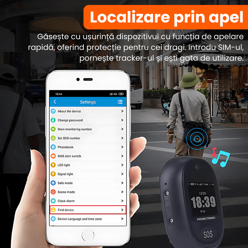 Laptop, Telefoane si Tablete - Wearables si gadgeturi - Gadgeturi - Dispozitive anti-pierdere - Dispozitiv inteligent cu buton SOS, tracker GPS 4G, monitorizare si localizare, anti-pierdere, apel bidirectional - Infinity.ro