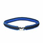 Petshop - Accesorii petshop - Zgarzi, lese si hamuri - Zgarzi - Zgarda Caine, Albastru cu Negru, Lungime Fixa, Catarama Metalica, 55 cm / 30mm - Infinity.ro