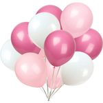 Casa si Gradina - Decoratiuni - Decoratiuni petrecere - Baloane - Set 10 Baloane din Latex Metalizate, Flippy, Model Party, 23 cm, Alb si Roz, 2.2 g - Infinity.ro