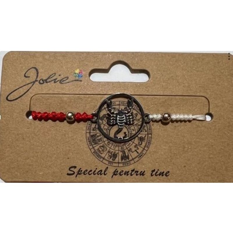 Fashion, accesorii si bijuterii - Femei - Bijuterii femei - Bratari femei - Martisor bratara zodiac, jolie, 5x9 cm, scorpion - Infinity.ro