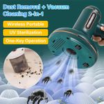 Electronice si Electrocasnice - Ingrijirea locuintei - Aspiratoare - Aspirator manual 3 in 1, cu lumina UV, portabil, anti-acarieni si bacterii, 120W - Green - Infinity.ro