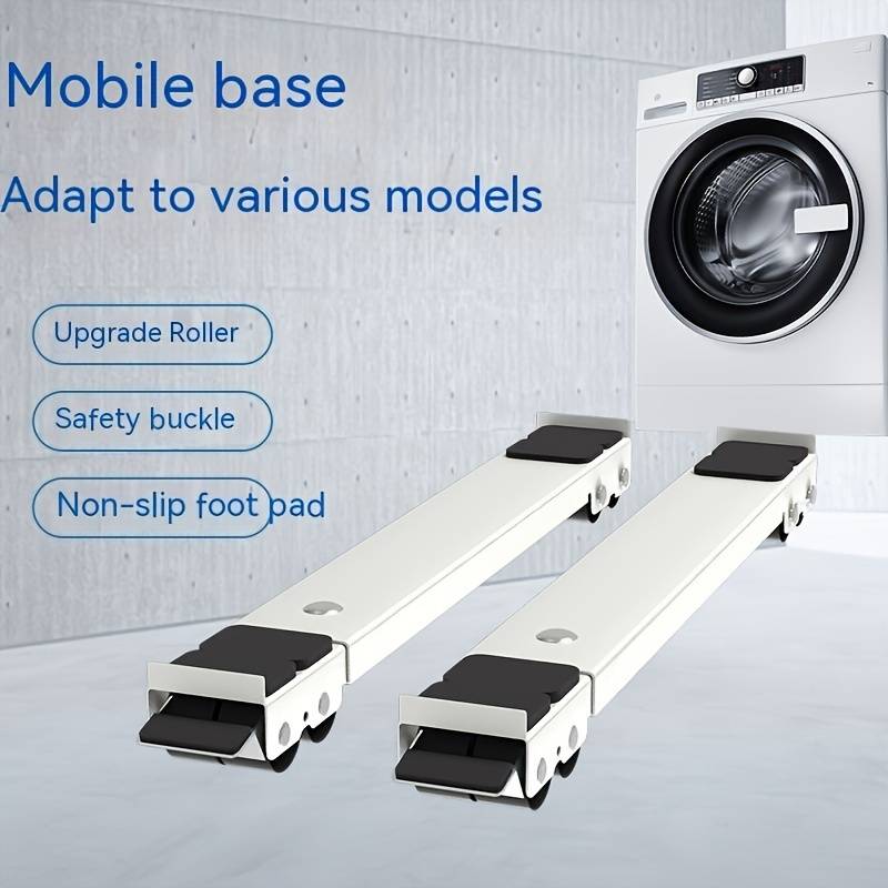 Electronice si Electrocasnice - Masini si uscatoare de rufe - Accesorii masini de spalat si uscatoare - Suport mobil extensibil, metalic, cu roti si baza telescopica pentru mutarea mobilei - Infinity.ro