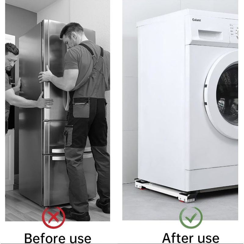 Electronice si Electrocasnice - Masini si uscatoare de rufe - Accesorii masini de spalat si uscatoare - Suport mobil extensibil, metalic, cu roti si baza telescopica pentru mutarea mobilei - Infinity.ro