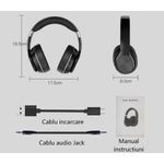 TV, Audio-Video si Foto - Portabile audio - Casti audio - Casti wireless over the ear, pliabile, bluetooth, microfon, autonomie 11h, radio, HiFi, noise canceling, negru - Infinity.ro