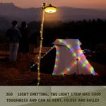 Casa si Gradina - Corpuri si surse de iluminat - Veioze si lampi - Lampadare - Lampa cu banda LED-uri  RGB pentru camping, 8m, IP44, lumina alba calda si colorata, alb - Infinity.ro